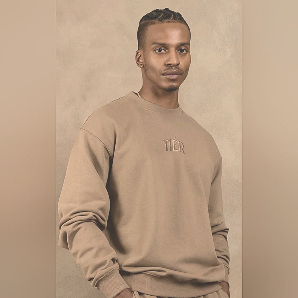 Tier Art Never Dies Taupe Crewneck Sweatshirt Unisex XS